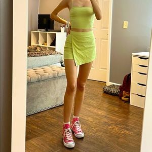 Garage lime green two piece set